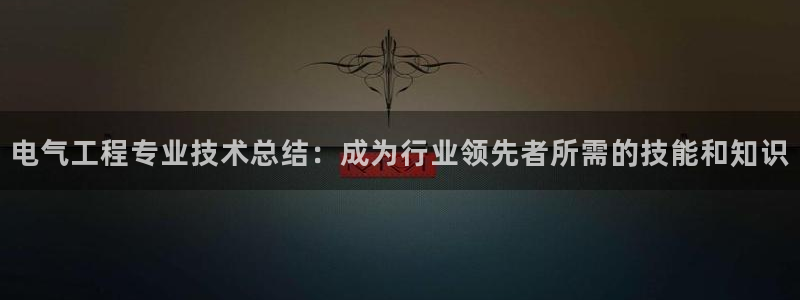 凯发k8娱乐官网旗舰厅：电气工程专业技术总结：成为